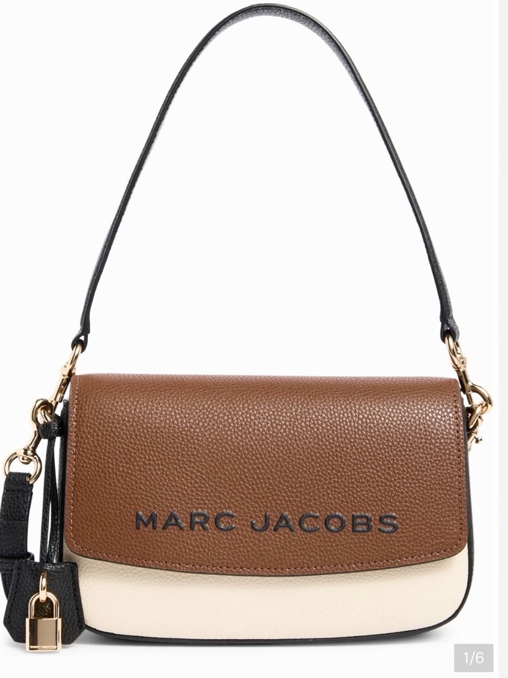 Marc Jacobs Brown and Cream Leather Shoulder Bag NWT